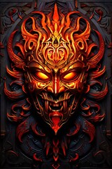 A Fiery Spectacle: Depicting the Exquisite Details of a Traditional Mask