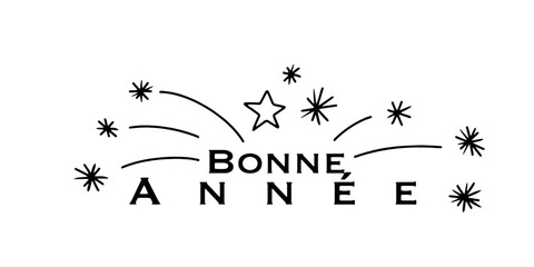 Bonne année en texte avec feux d'artifice 