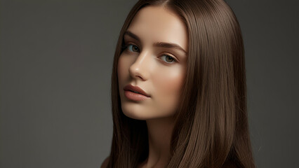 Naklejka premium portrait of beautiful woman with hair