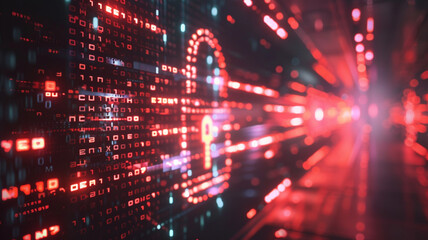 Fototapeta premium Close-up computer screen with numerous numbers