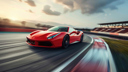 Supercar Driving at High Speed on Circuit Track