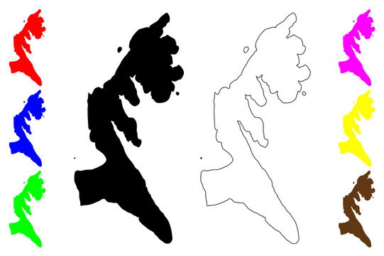 Unije island (Republic of Croatia, Adriatic Sea) map vector illustration, scribble sketch Unije map