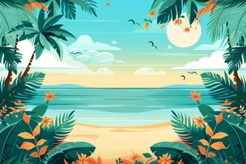 Summer Background illustration created with Generative AI