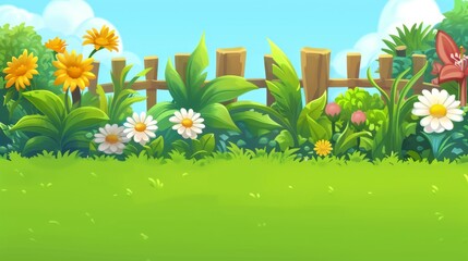 Fototapeta premium The flowers and plants on the lawn