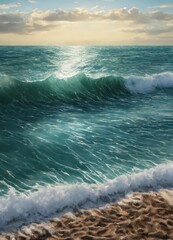 Fototapeta premium Stormy waves of the sea near the shore. The concept of emotional state, psychology, recreation, tourism, weather