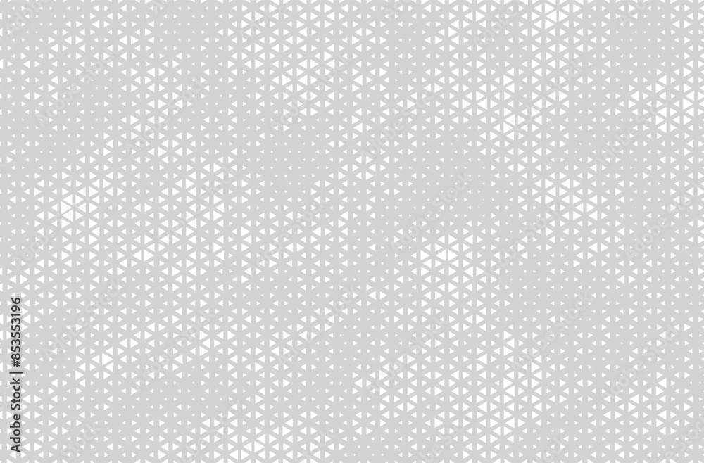 Poster Triangle halftone vector background. Cherry pink halftone pattern. Abstract geometric dots background. Pop Art comic gradient black white texture. Vector illustration.