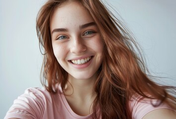 Naklejka premium The smiling redhead girl