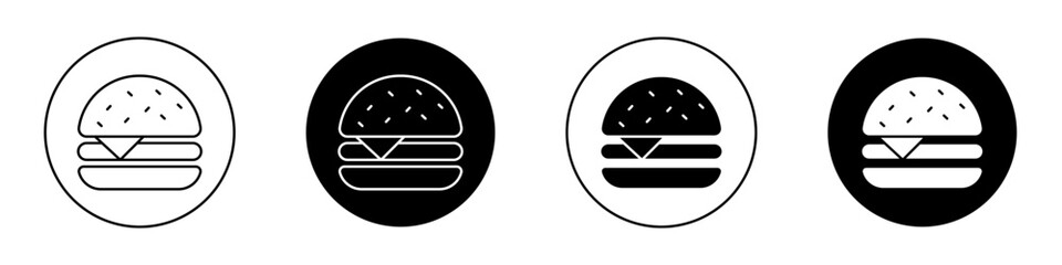 Cheese burger vector icon symbol in flat style.