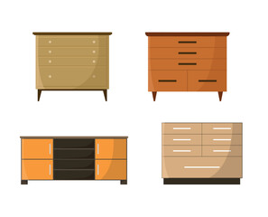 Furniture icon set. Flat vector illustration