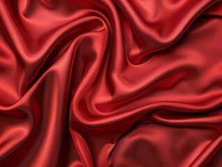 Obraz premium Red Satin Fabric Draped Background