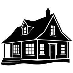 Home Property Silhouette Vector Art High Quality Real Estate Illustrations for Creative Designs.