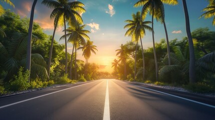 Fototapeta premium Palm trees summer background