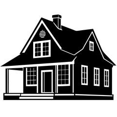 Home Property Silhouette Vector Art High Quality Real Estate Illustrations for Creative Designs.