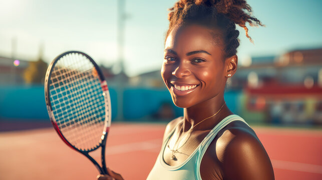 young African American female tennis player