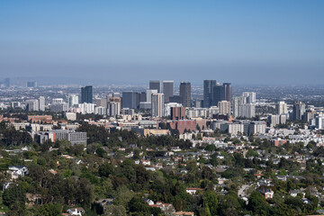 Obraz premium Century City is a neighborhood and business district in Los Angeles, California, United States. Getty Center