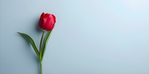 Red Tulip A Symbol of Parkinson's and Alzheimer's Awareness on April 11th. Concept Alzheimer's Awareness, Parkinson's Awareness, Red Tulip Symbol, April 11th Event