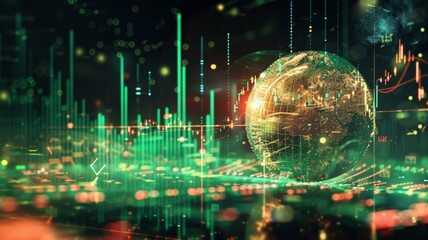 Picture of gold with a graph background.The price of gold depends on the world economy.