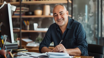 The happy office worker