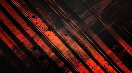 Abstract background with diagonal red and orange stripes on a dark background.