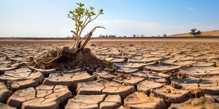 Emphasizing the importance of water conservation in dry landscapes to mitigate drought and ensure access. Concept Water Conservation, Dry Landscapes, Drought Mitigation, Access to Water