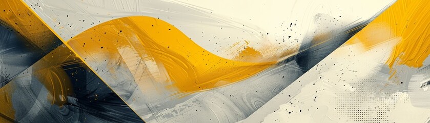 Abstract art with yellow and blue hues.