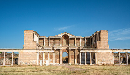 Fototapeta premium Scenic views of Sardis or Sardes which was an ancient city best known as the capital of the Lydian Empire, Sart, Manisa