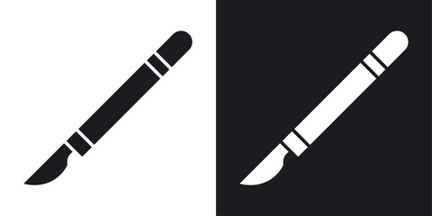 Scalpel thin icon collection.