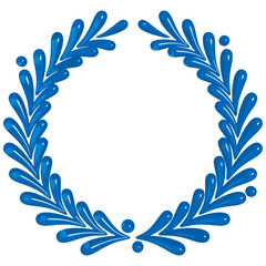 水しぶきの月桂樹エンブレム　ベクターイラストレーション