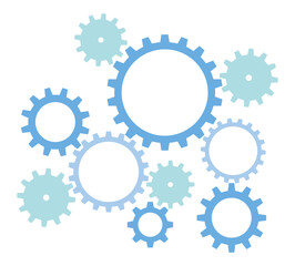 歯車　青　寒色系　ベクター