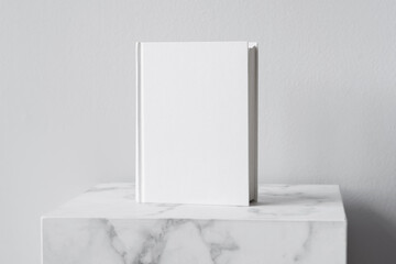 Blank white book mockup on gray background, blank empty book mock-up template