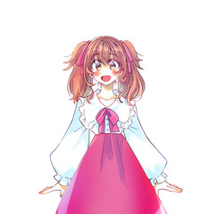 Fototapeta premium ロリータ服の女性 赤色