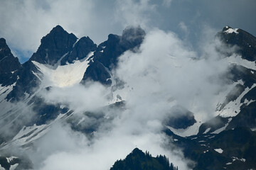 clouds over the mountains