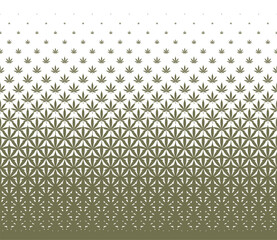 Vector green marijuana leaf halftone gradient. Comics effect. Isolated on white background