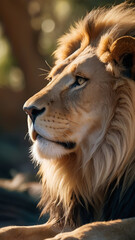 Obraz premium View of lion in the wild ai photo