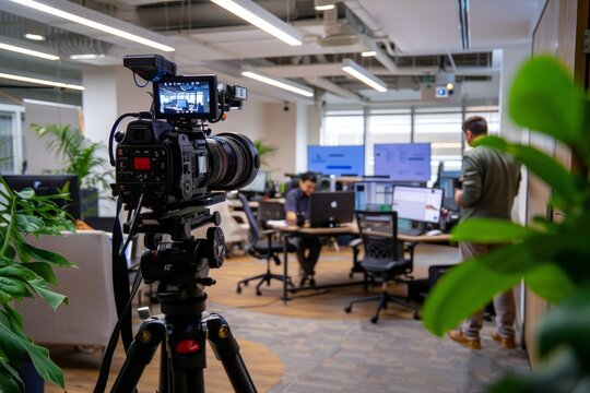 Professional Corporate Video Production in Modern Office Environment