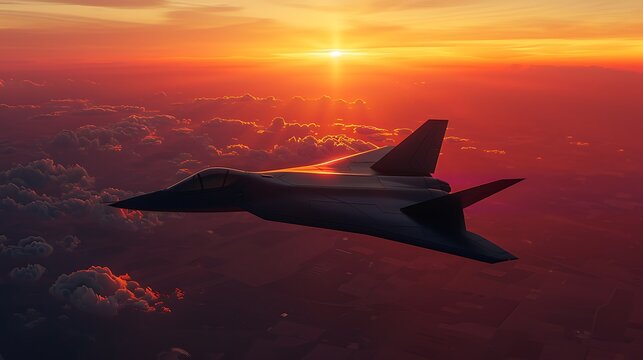 hollywood styleA futuristic stealth fighter plane performing a barrel roll in the sky with a beautiful sunrise on the horizon