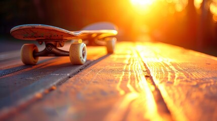 Skateboard wheel grinds rail  dynamic frozen moment, summer olympic sport symbolism