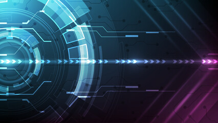 Abstract technology background. Futuristic interface with geometric shapes. Vector illustration