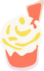 illustration of  ice cream with sauce