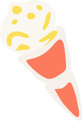 illustration of  ice cream with sauce