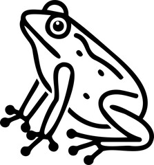 cute black frog line art