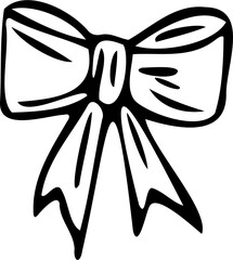 black and white bow