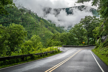 A long way down the road going to Great Smokey Mountains NP, Tennessee