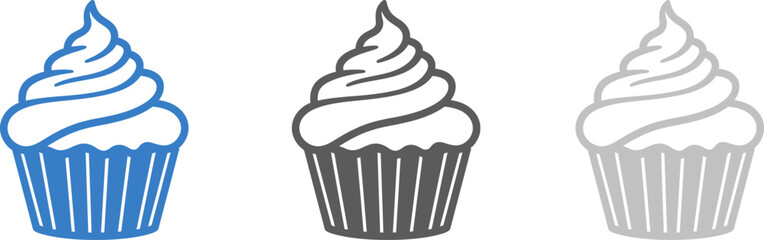 Cupcake birthday silhouette. Vector template eps10 design.