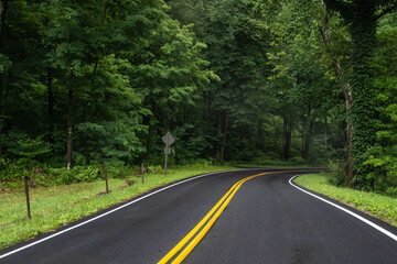 A long way down the road going to Great Smokey Mountains NP, Tennessee