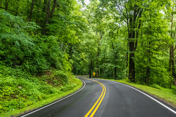 A long way down the road going to Great Smokey Mountains NP, Tennessee