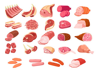 Assorted Meat Cuts on Display