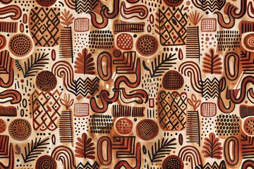 abstract background with african ethnic pattern