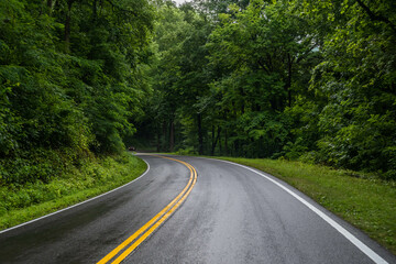 A long way down the road going to Great Smokey Mountains NP, Tennessee