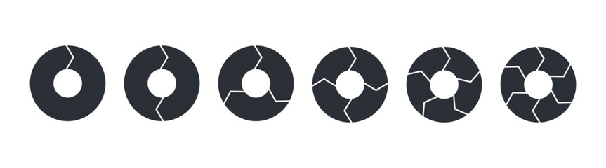 Rotation arrows in circular motion. Circle arrow combinations. Set of circular infographics. Graphic diagram. Design element. Vector illustration isolated on white background.